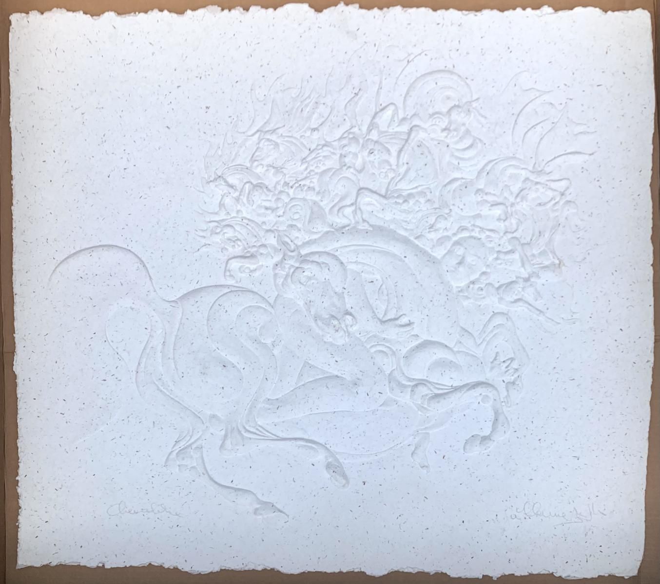 Guillaume Azoulay - Unique cast paper wall sculpture  "Chevalier"