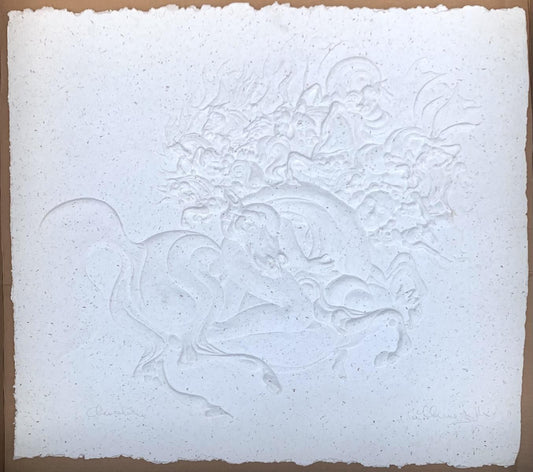 Guillaume Azoulay - Unique cast paper wall sculpture  "Chevalier"