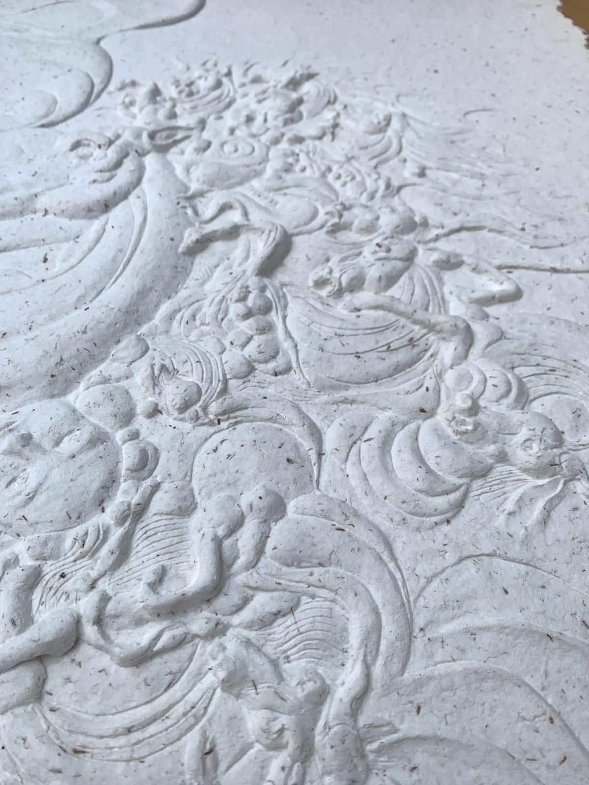 Guillaume Azoulay - Unique cast paper wall sculpture  "Chevalier"