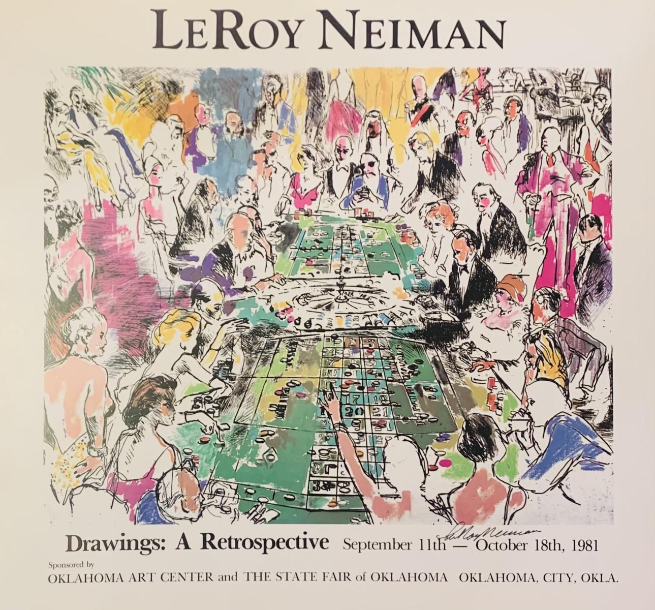 Leroy Neiman- Hand signed offset lithograph "Roulette"