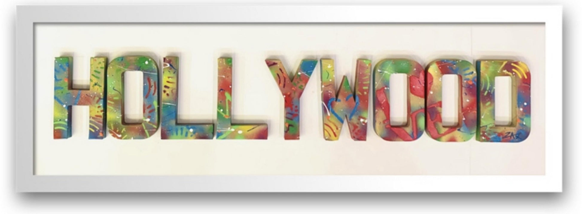 E.M. Zax.- 1/1 Unique hand painted 3D wall sculpture "Hollywood"
