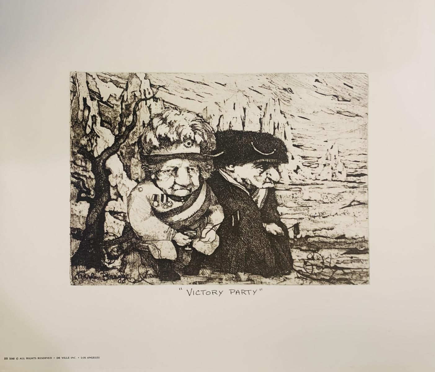 Charles Bragg - Lithograph on paper "Victory Party"