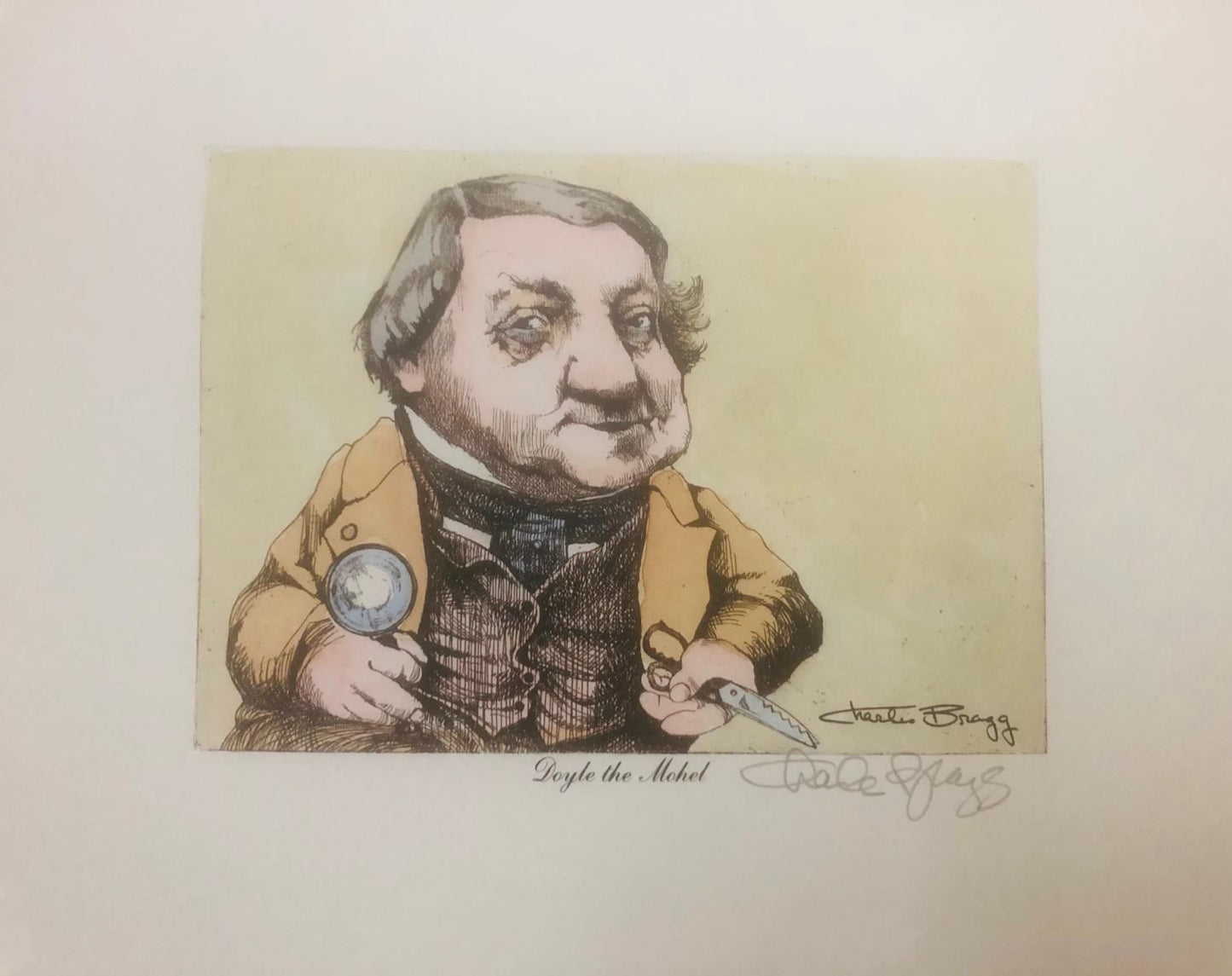 Charles Bragg- Hand watercolor over lithograph on paper "Unknown"