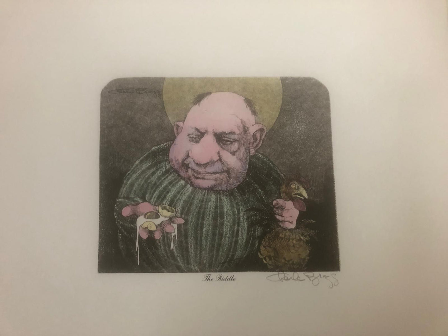 Charles Bragg- Hand watercolor over lithograph on paper "Unknown"