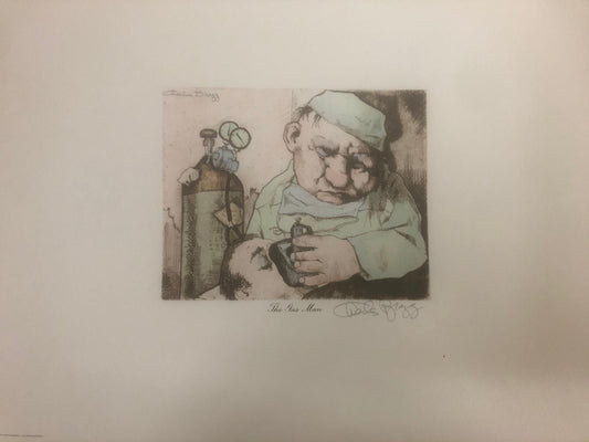 Charles Bragg- Hand watercolor over lithograph on paper "Unknown"