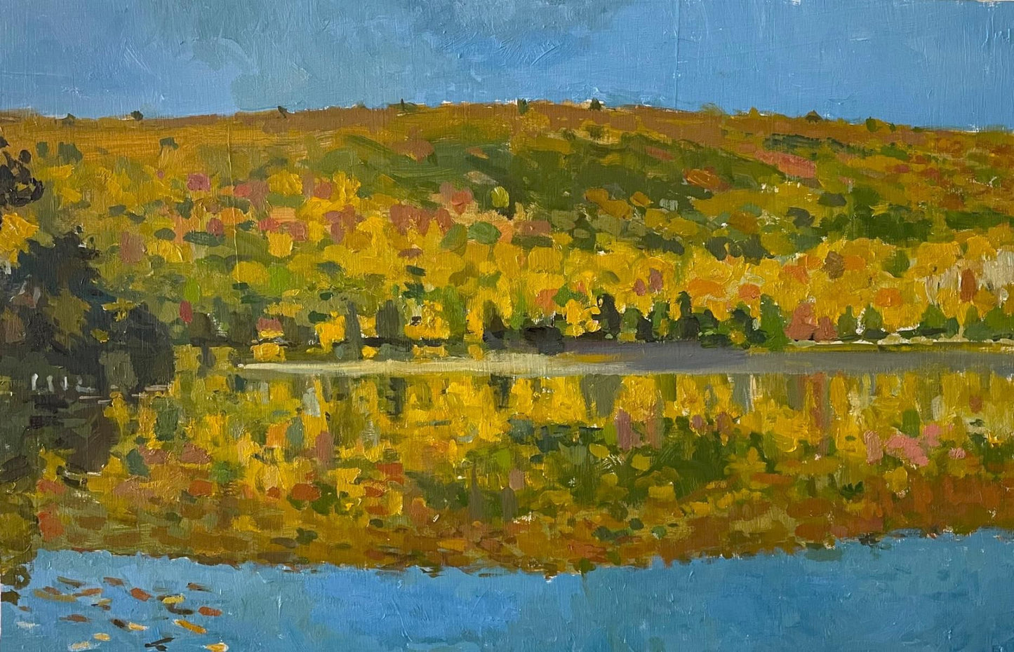 Boris- Oil on wood panel "Golden Pond. Berkshires"