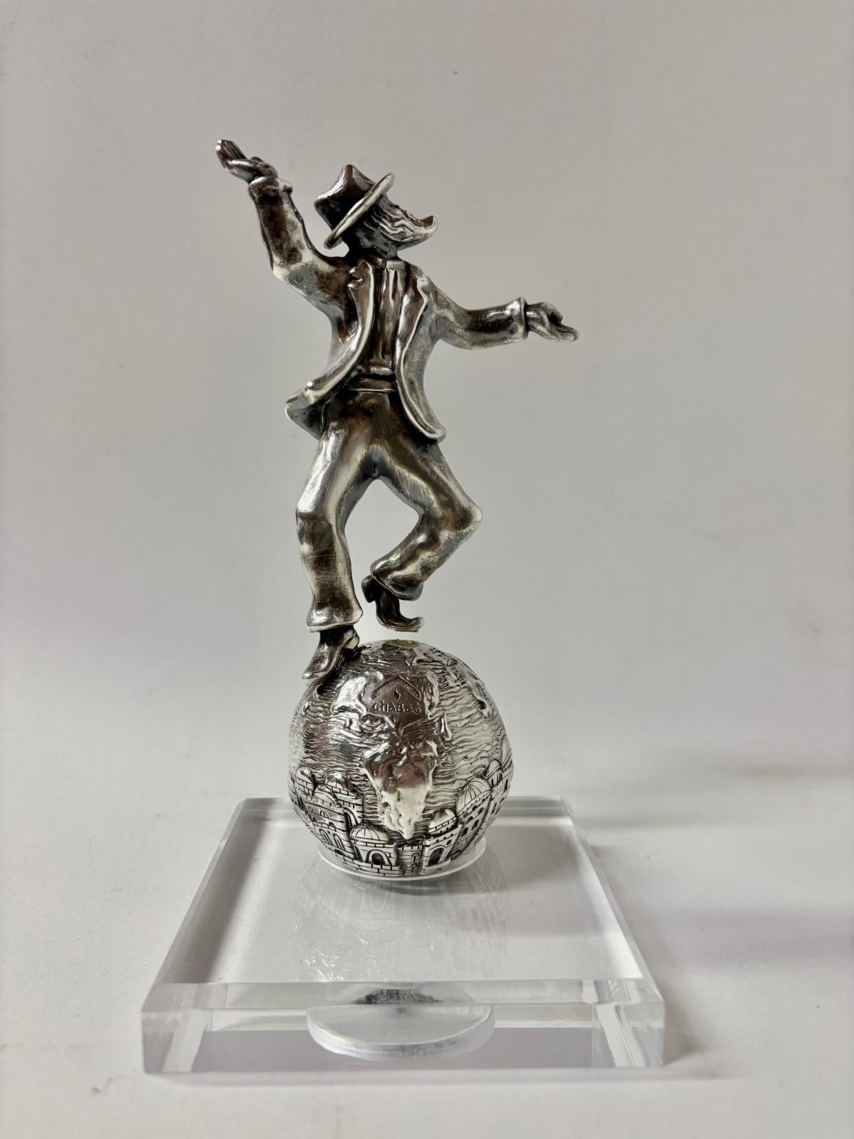 RAPHAEL ABECASSIS- 927 STERLING SILVER PLATED "Dancing Hassid"