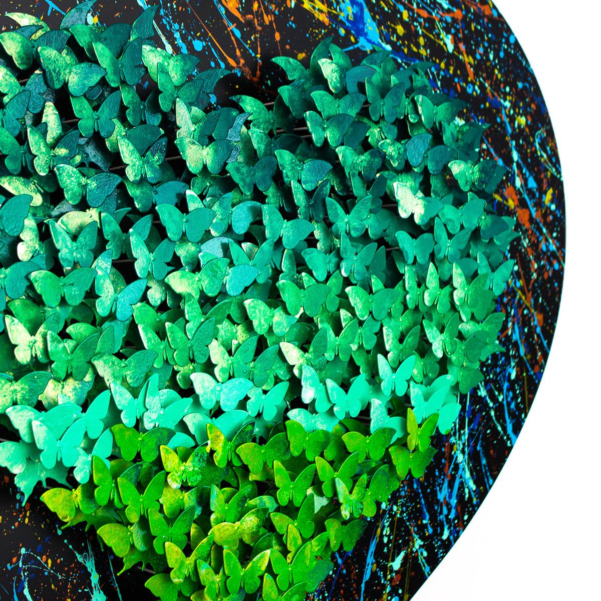 Patricia Govezensky- Original 3D Metal Art on Hand Painted Wood "Heart"