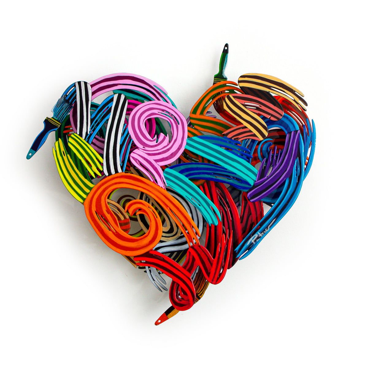 Patricia Govezensky- Original Painting on Cutout Steel "Colors of Love (Mini Series)"