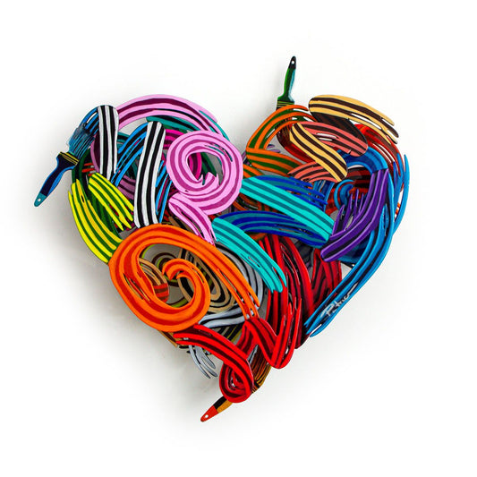 Patricia Govezensky- Original Painting on Cutout Steel "Colors of Love (Mini Series)"
