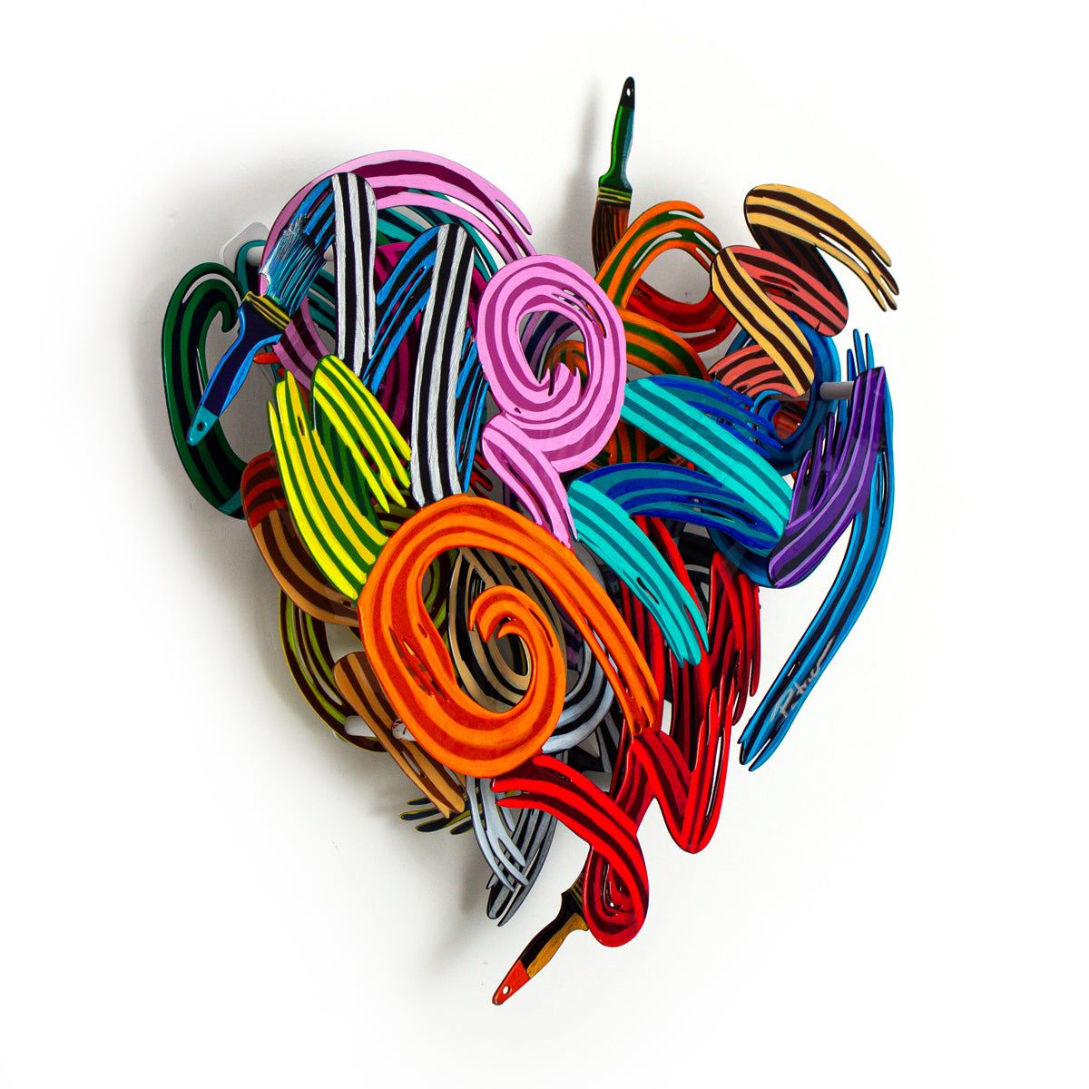 Patricia Govezensky- Original Painting on Cutout Steel "Colors of Love (Mini Series)"