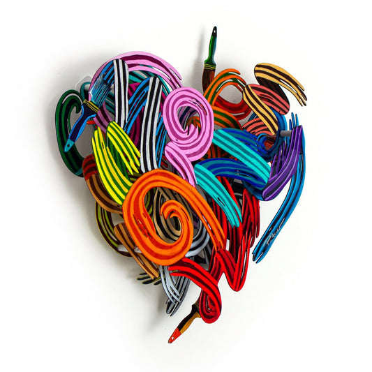 Patricia Govezensky- Original Painting on Cutout Steel "Colors of Love (Mini Series)"