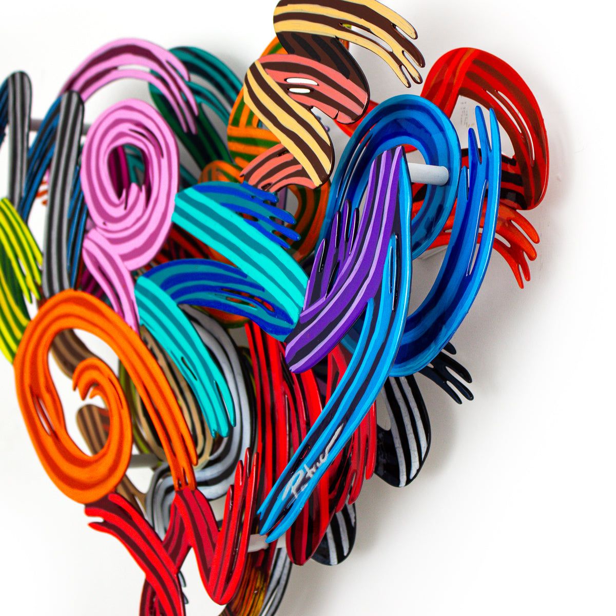 Patricia Govezensky- Original Painting on Cutout Steel "Colors of Love (Mini Series)"