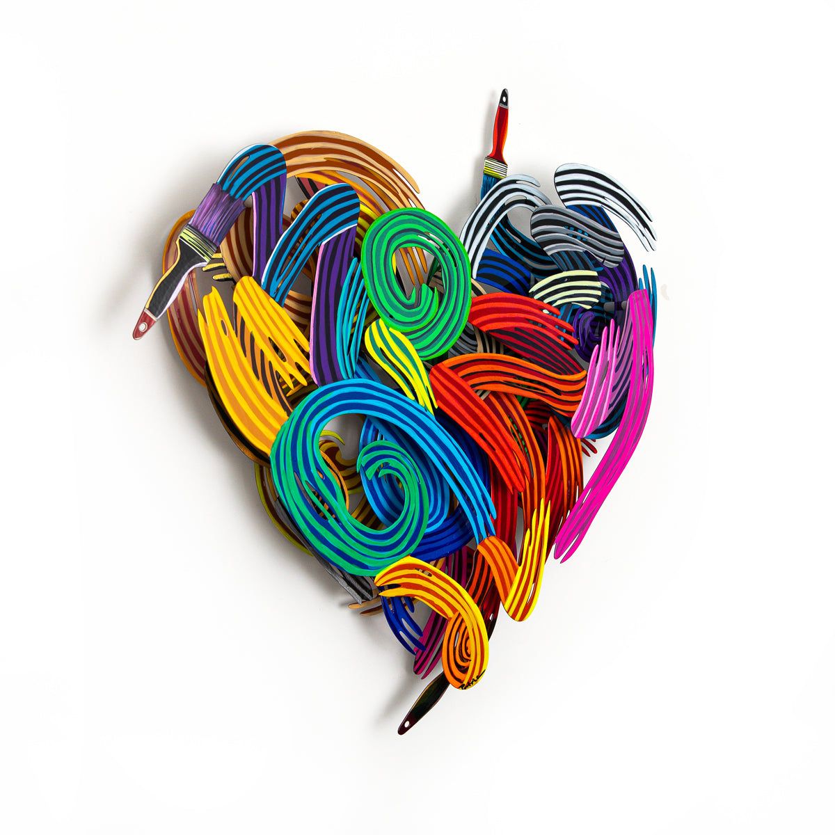 Patricia Govezensky- Original Painting on Cutout Steel "Colors of Love"