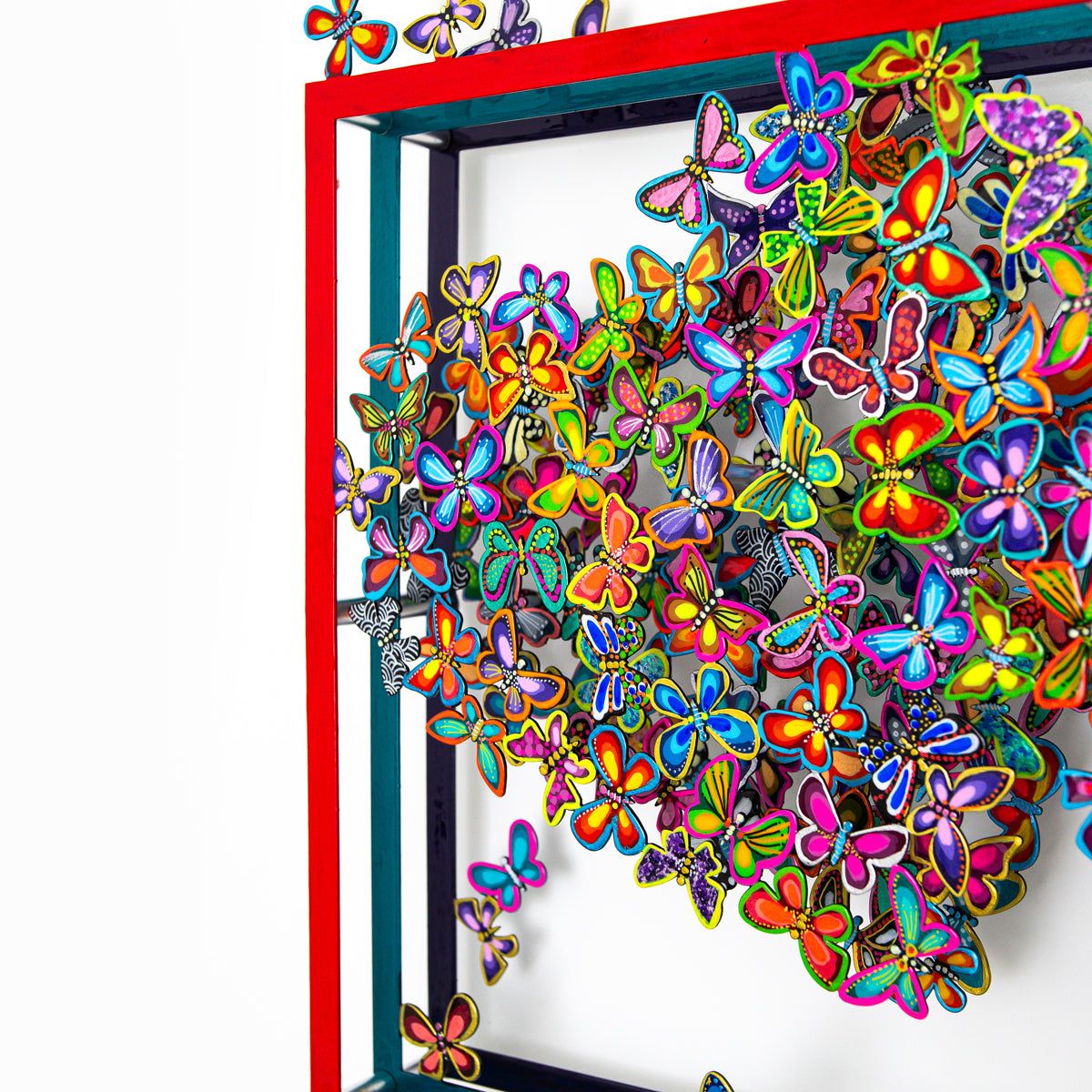 Patricia Govezensky- Original Painting on Cutout Steel "Two Hearts"
