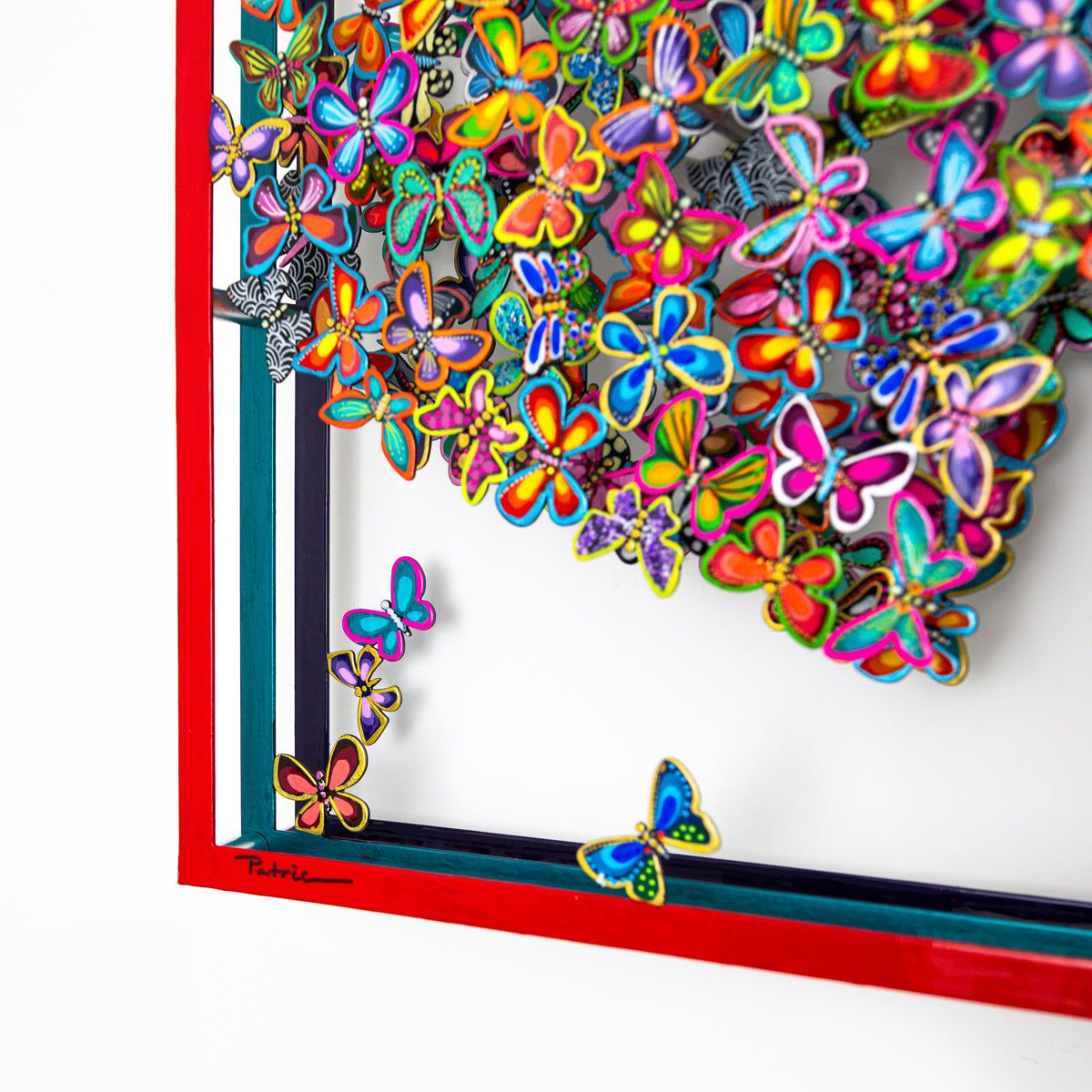 Patricia Govezensky- Original Painting on Cutout Steel "Two Hearts"