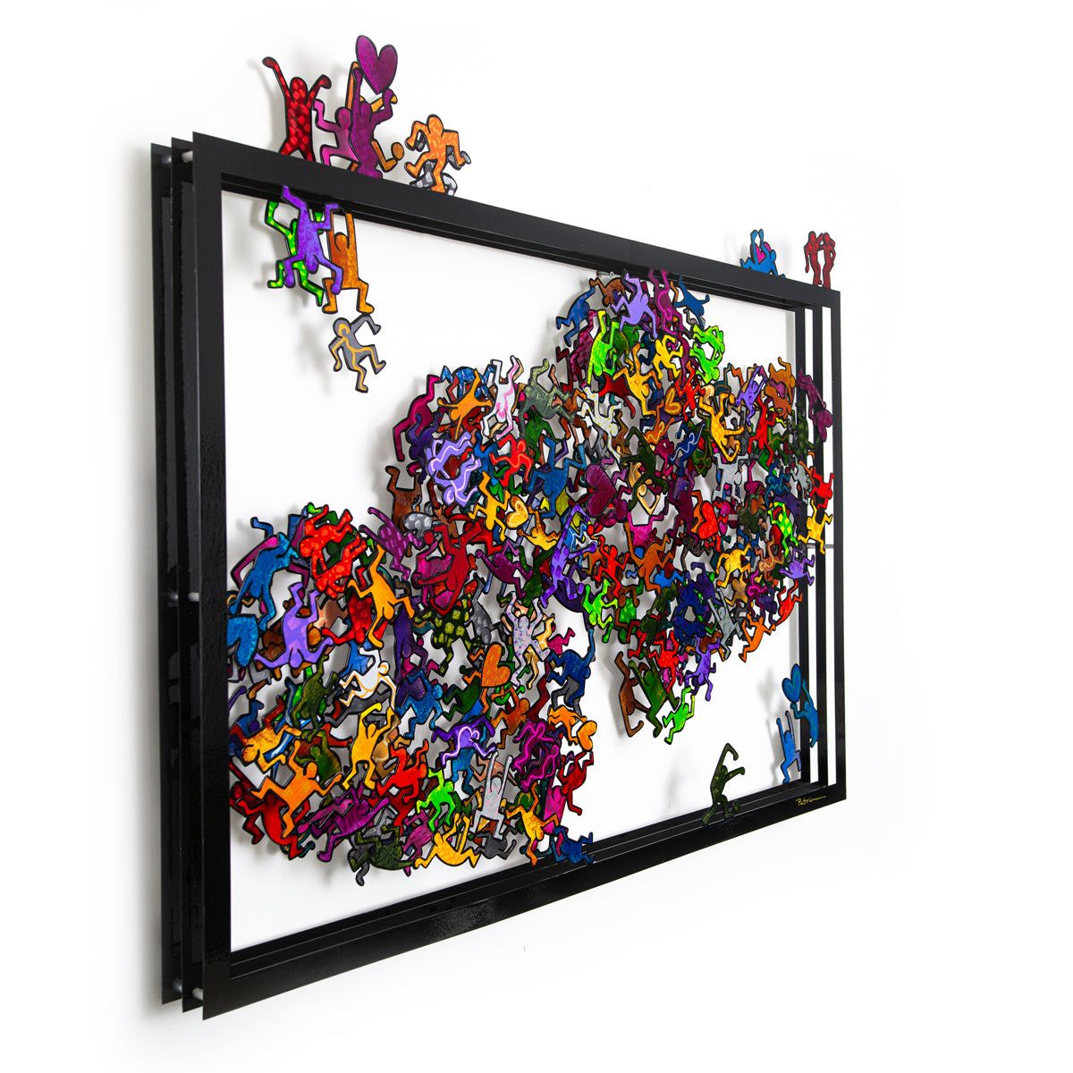 Patricia Govezensky- Original Painting on Cutout Steel "Me & You"