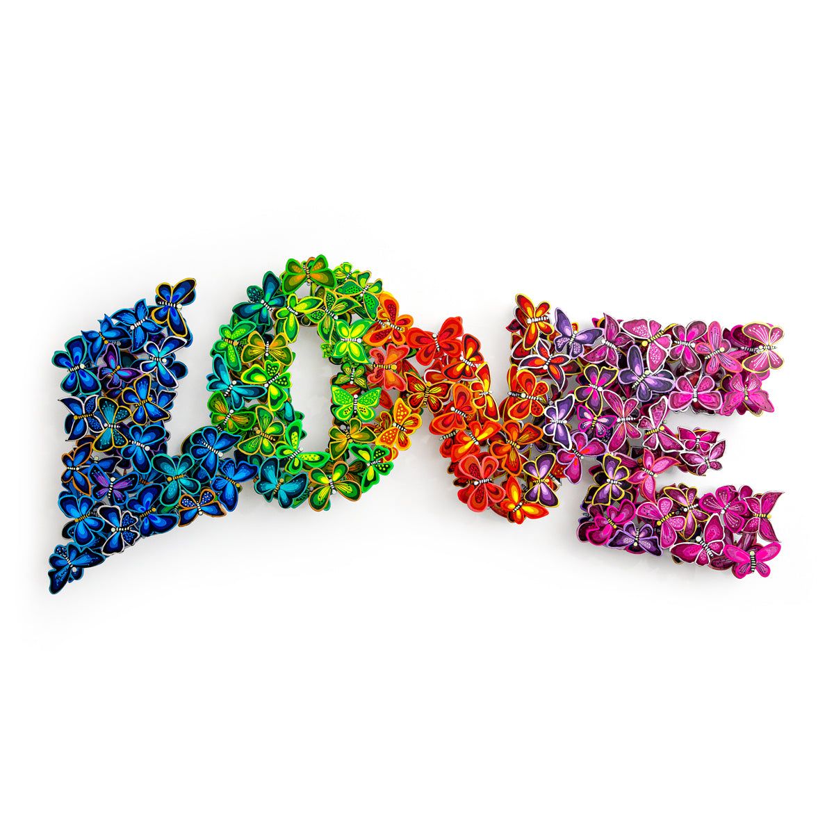 Patricia Govezensky- Original Painting on Cutout Steel "L O V E"