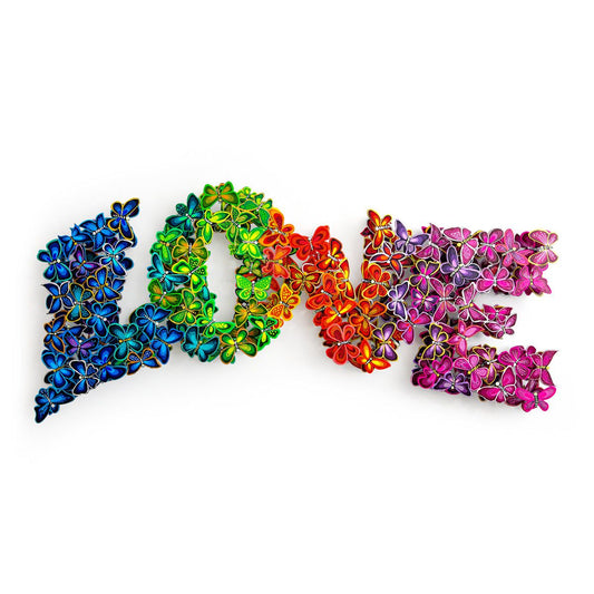 Patricia Govezensky- Original Painting on Cutout Steel "L O V E"