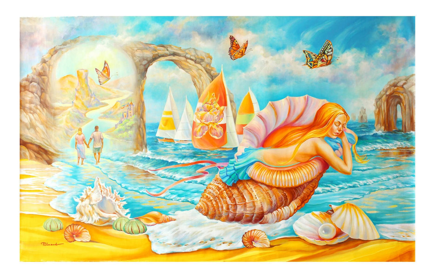 Eugene Poliarush- Original Oil on Canvas "Adam and Eve"