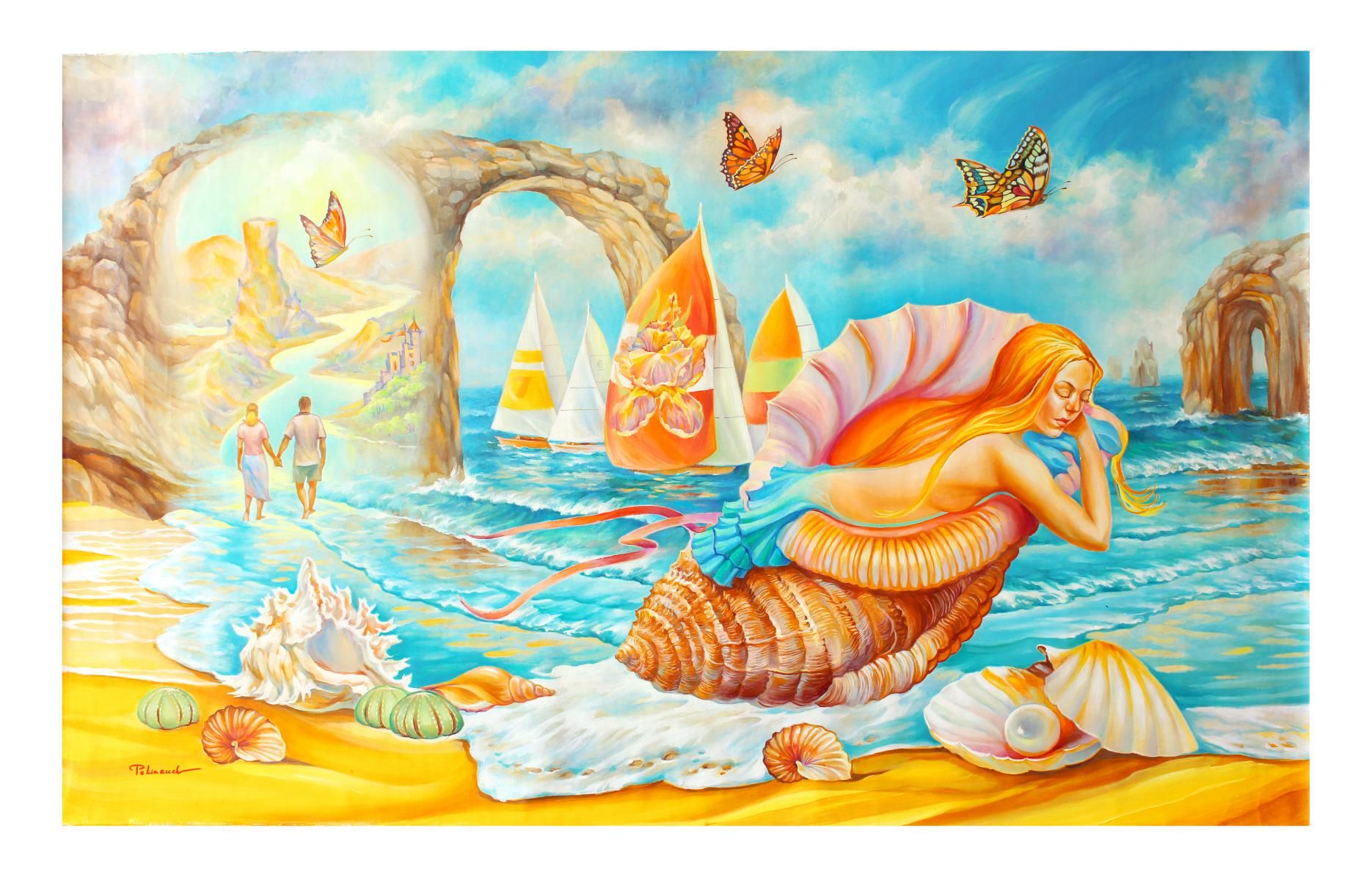 Eugene Poliarush- Original Oil on Canvas "Adam and Eve"