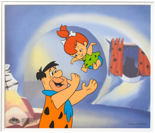 HANNA-BARBERA- Sericel "Fred Tossing Pebbles"