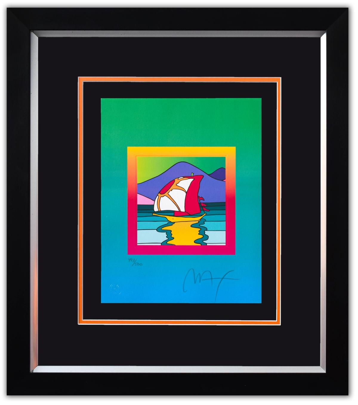 Peter Max- Original Lithograph "Sailboat East on Blends"