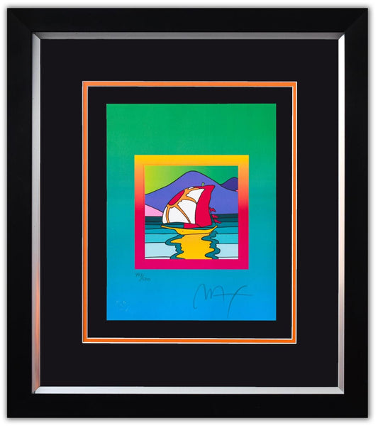 Peter Max- Original Lithograph "Sailboat East on Blends"