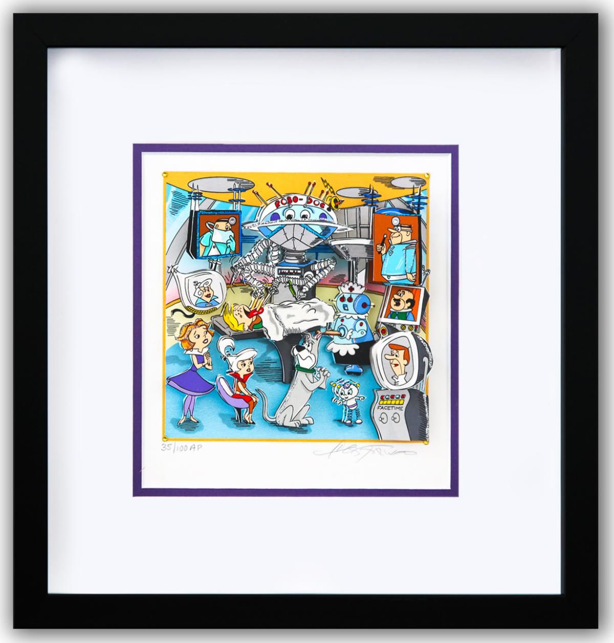 Charles Fazzino- 3D Construction Silkscreen Serigraph "A Jetson's House Call (Purple)"