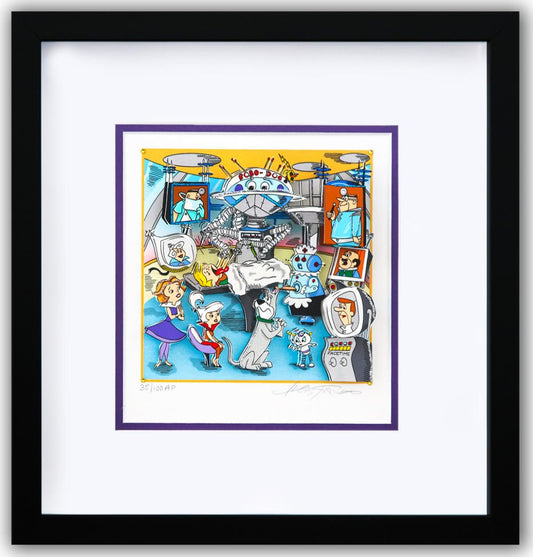 Charles Fazzino- 3D Construction Silkscreen Serigraph "A Jetson's House Call (Purple)"
