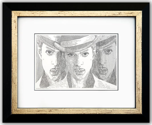 Guillaume Azoulay- Original Drawing on Paper "portrait en trois ( Prince)"