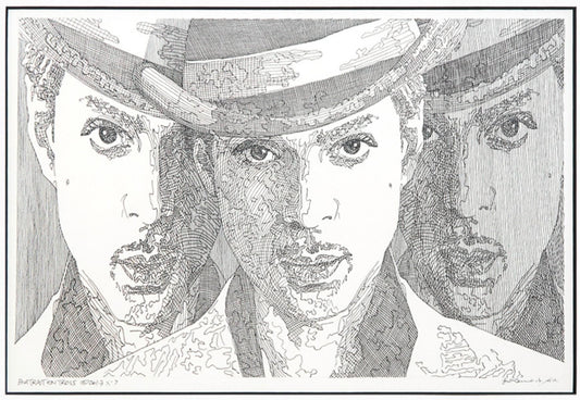 Guillaume Azoulay- Original Drawing on Paper "portrait en trois ( Prince)"