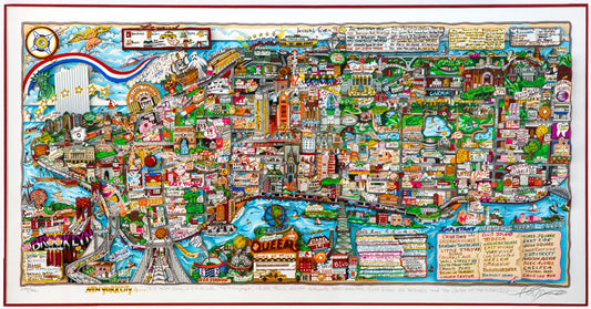 Charles Fazzino- 3D Construction Silkscreen Serigraph "NEW YORK IS"(Red)"