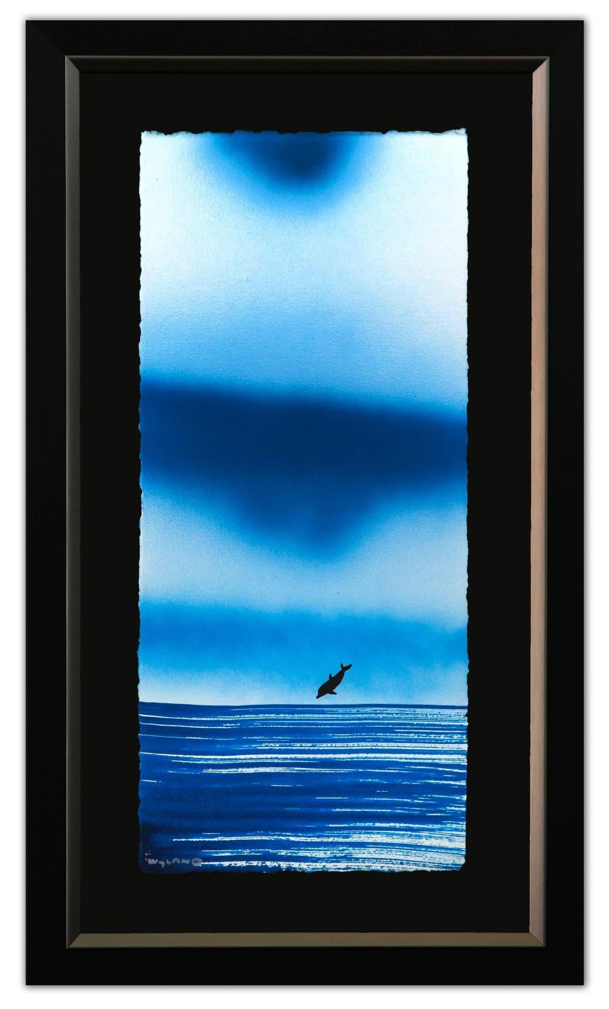 Wyland- Original Watercolor Painting on Deckle Edge Paper "Dolphin"