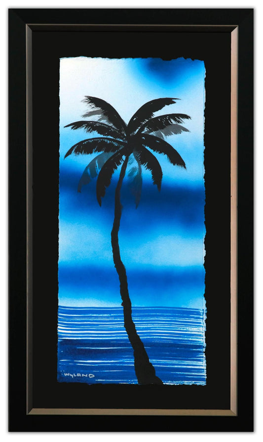 Wyland- Original Watercolor Painting on Deckle Edge Paper "Palm Trees"