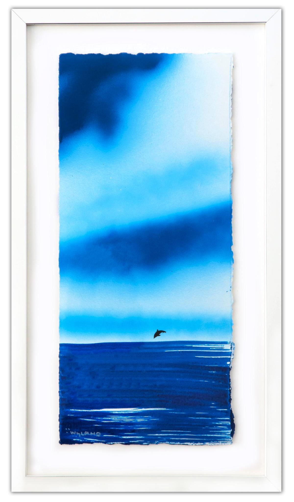 Wyland- Original Watercolor Painting on Deckle Edge Paper "Fluke"