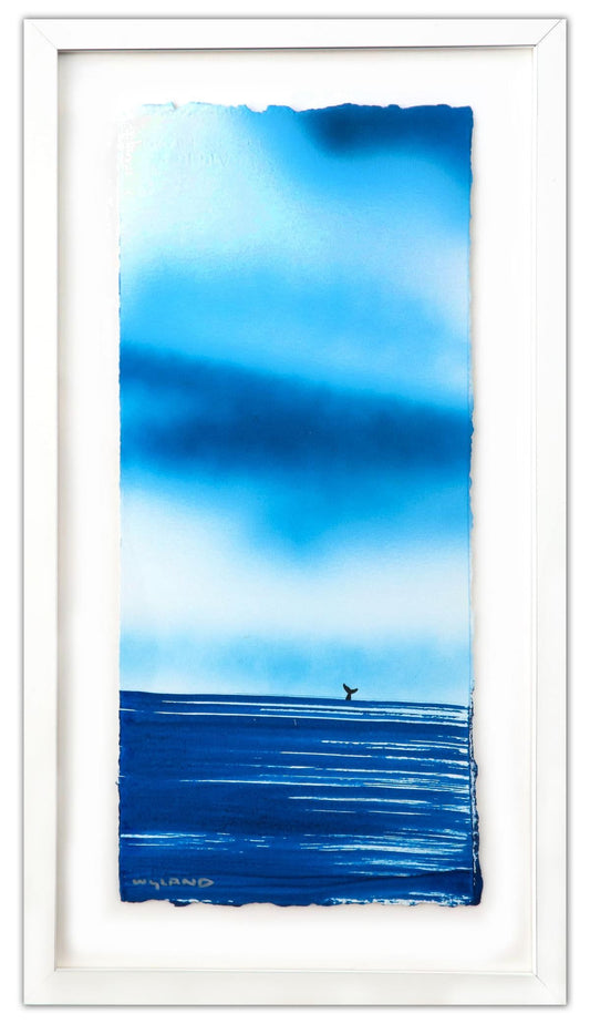 Wyland- Original Watercolor Painting on Deckle Edge Paper "Fluke"