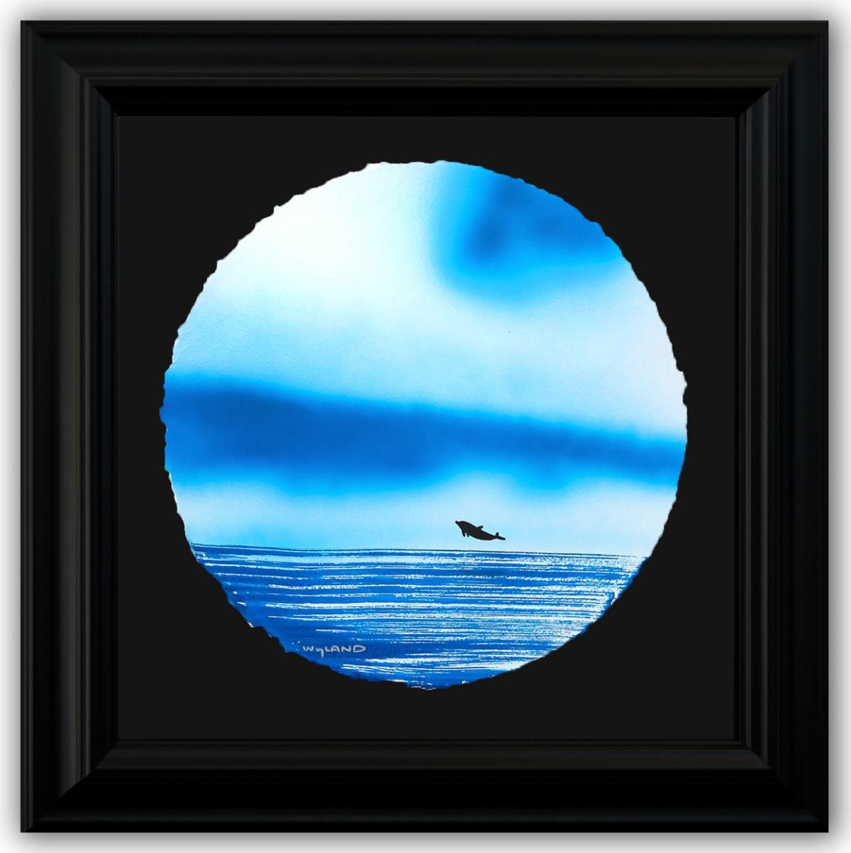 Wyland- Original Watercolor Painting on Deckle Edge Paper "Dolphin"