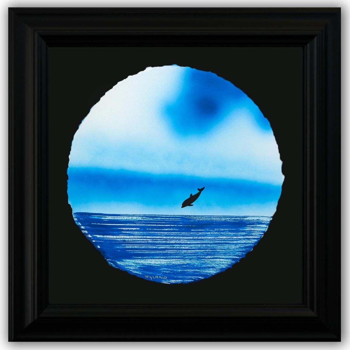 Wyland- Original Watercolor Painting on Deckle Edge Paper "Dolphin"