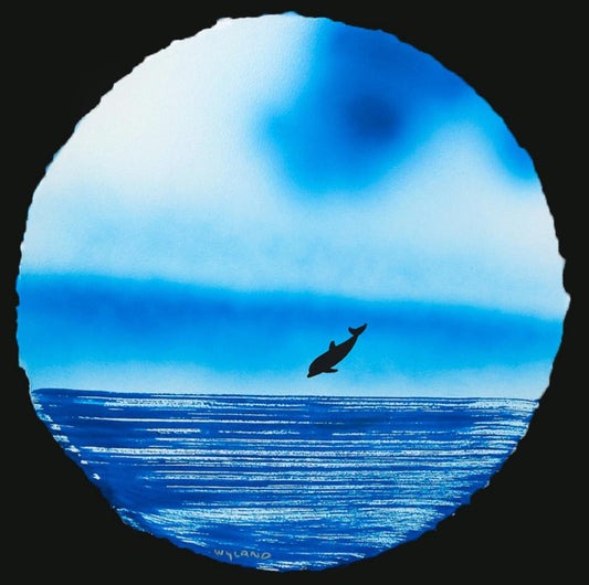 Wyland- Original Watercolor Painting on Deckle Edge Paper "Dolphin"