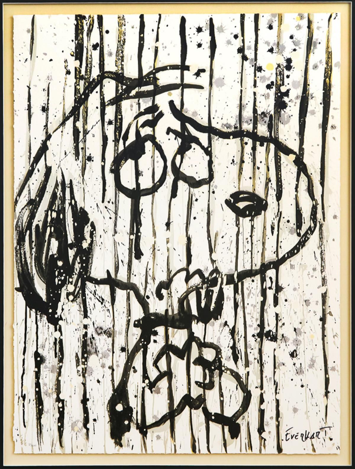 Tom Everhart- Hand Pulled Original Lithograph "Dancing In The Rain"
