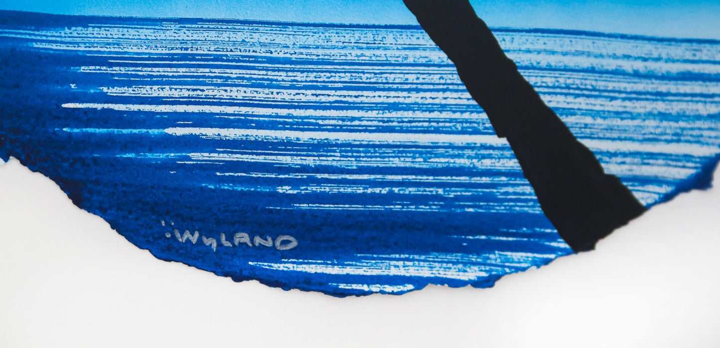 Wyland- Original Watercolor Painting on Deckle Edge Paper "Palm Trees"