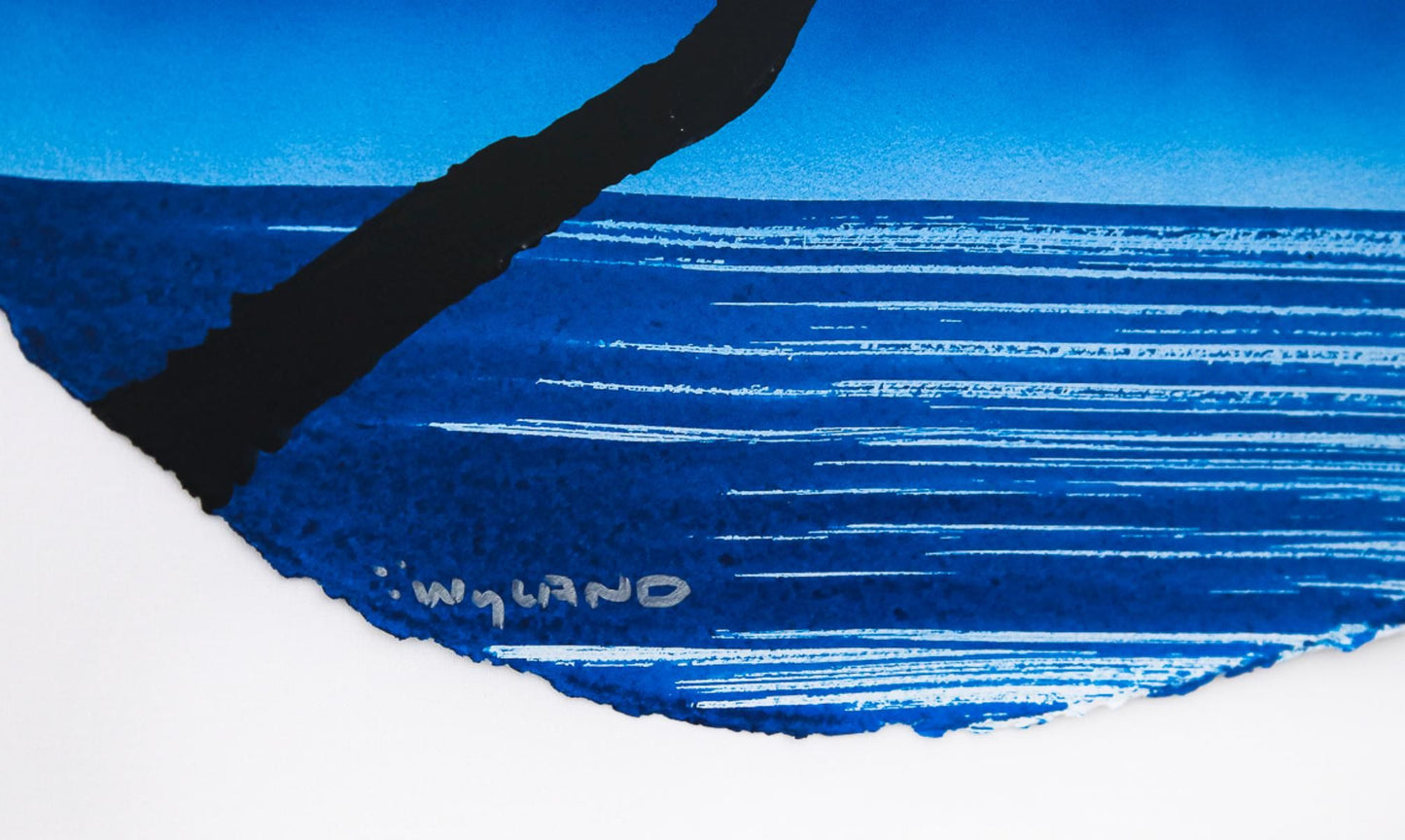 Wyland- Original Watercolor Painting on Deckle Edge Paper "Palm Trees"