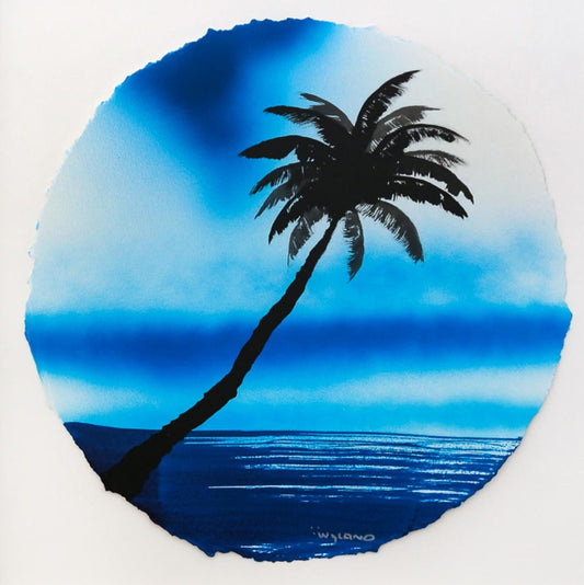Wyland- Original Watercolor Painting on Deckle Edge Paper "Palm Tree"
