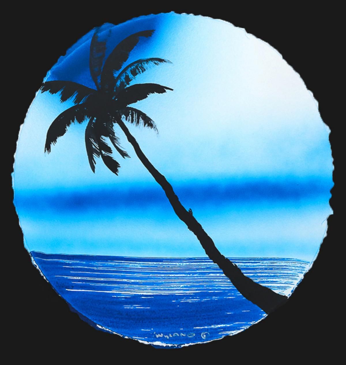 Wyland- Original Watercolor Painting on Deckle Edge Paper "Palm Tree"