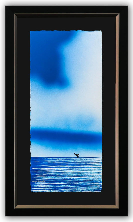 Wyland- Original Watercolor Painting on Deckle Edge Paper "Dolphin"