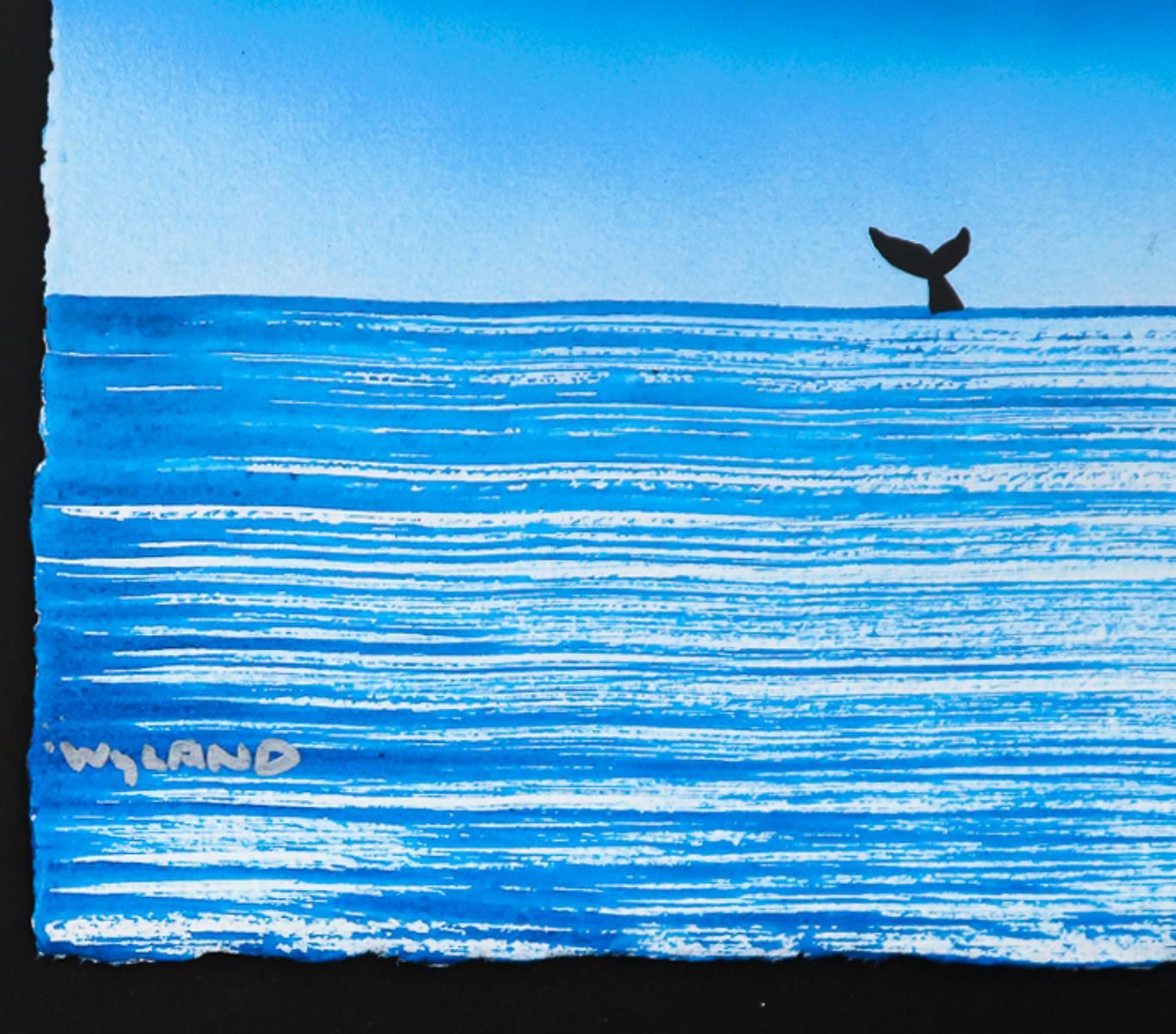 Wyland- Original Watercolor Painting on Deckle Edge Paper "Dolphin"