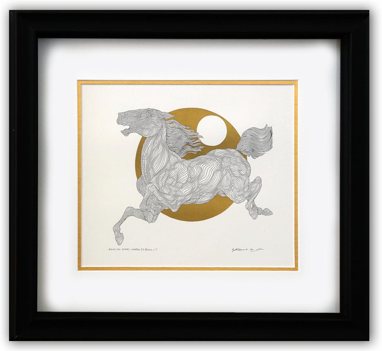 Guillaume Azoulay- Original pen and ink with hand laid gold leaf