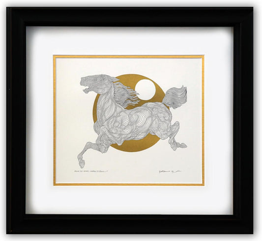 Guillaume Azoulay- Original pen and ink with hand laid gold leaf