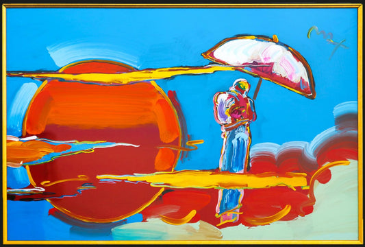 Peter Max- Original Mixed Media "Sage with Umbrella"
